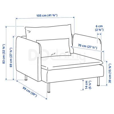 Крісло SÖDERHAMN 398.994.78 IKEA (ИКЕА СЕДЕРХАМН), фото 8
