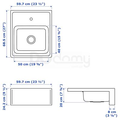 Мойка BREDSJON 492.895.56 IKEA (ИКЕА БРЕДШЁН), фото 3