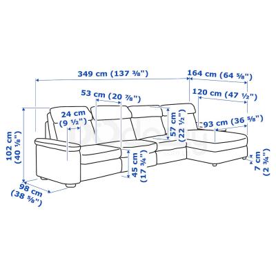 Диван нерозкладний LIDHULT 092.920.56 IKEA (ИКЕА ЛИДГУЛЬТ), фото 5