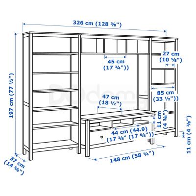 Модульная гостиная HEMNES 792.995.54 IKEA (ИКЕА ХЕМНЭС), фото 4