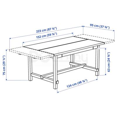 Розкладний стіл NORDVIKEN 903.687.15 IKEA (ИКЕА NORDVIKEN), фото 4