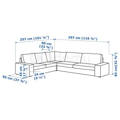 Диван нерозкладний KIVIK 490.699.03 IKEA (ИКЕА КИВИК), фото 9