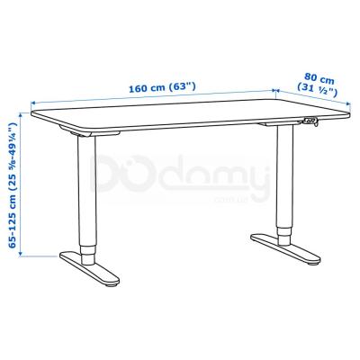 Стіл з регульованою висотою BEKANT 690.225.37 IKEA (ИКЕА БЕКАНТ), фото 8