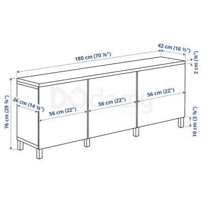 BESTÅ Комод 180x42x76 cm, фото 5