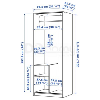Шафа з дзеркалом TRYSIL 103.087.87 IKEA (ИКЕА ТРИСИЛЬ), фото 6