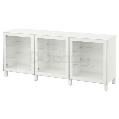 BESTÅ Комод со стеклянными дверцами 180x42x74 cm, фото 1