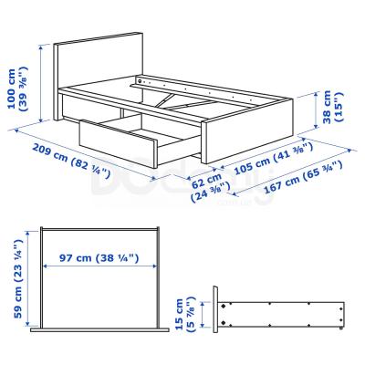 Ліжко MALM 290.115.07 IKEA (ИКЕА МАЛЬМ), фото 8