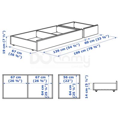 Ящик для ліжка SONGESAND 303.725.36 IKEA (ИКЕА СОНГЕСАНД), фото 5