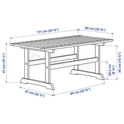 Садовий стіл BONDHOLMEN 604.206.73 IKEA (ИКЕА БОНДХОЛЬМЕН), фото 6