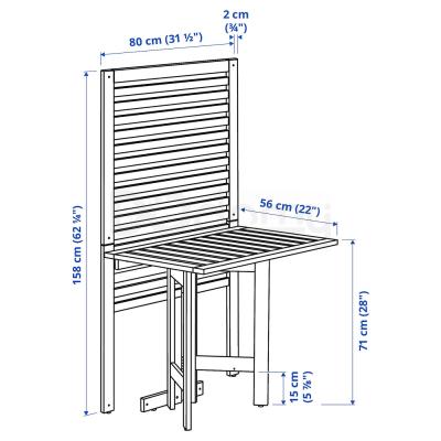 Стіл садовий ÄPPLARÖ 490.540.15 IKEA (ИКЕА ЭПЛАРО), фото 5