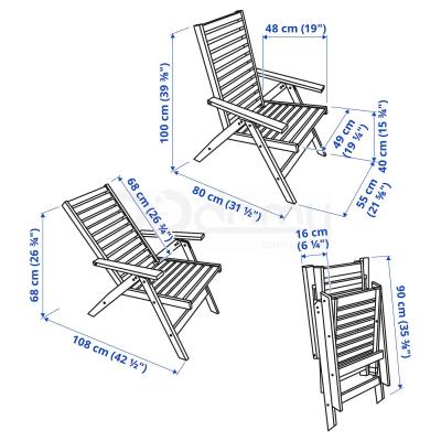 Стілець садовий ÄPPLARÖ 702.085.39 IKEA (ИКЕА ЭПЛАРО), фото 7