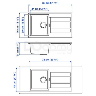 Мийка PULINGEN 094.186.21 IKEA (ИКЕА ПУЛИНГЕН), фото 4