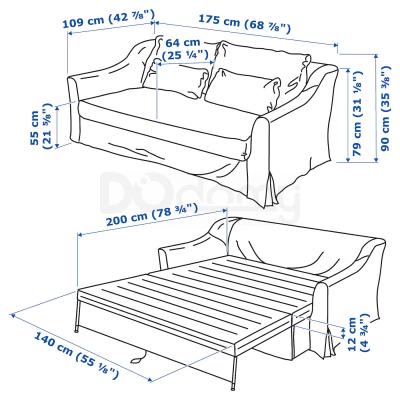 Диван раскладной FARLOV 193.870.49 IKEA (ИКЕА ФЕРЛЁВ), фото 8