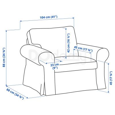 Мягкое кресло EKTORP 993.198.86 IKEA (ИКЕА ЭКТОРП), фото 6