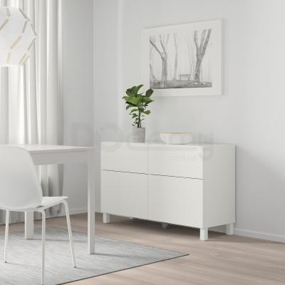 BESTÅ Комбинация полки с дверцами / ящиками 120x42x74 cm, фото 2