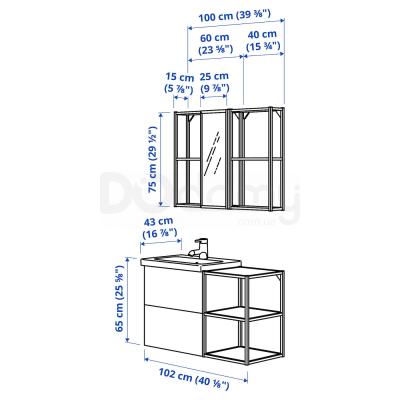 Меблі для ванної кімнати ENHET/TVÄLLEN 394.193.70 IKEA (ИКЕА ENHET/TVÄLLEN), фото 5