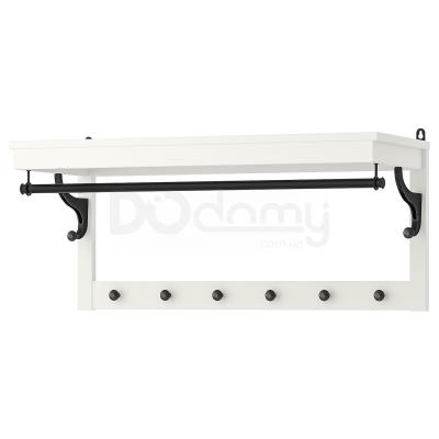 Полку для головних уборів з вішалкою HEMNES 602.437.98 IKEA (ИКЕА ХЕМНЭС), фото 1