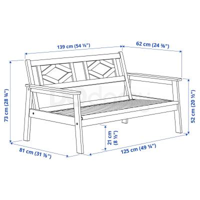Диван садовый BONDHOLMEN 704.206.63 IKEA (ИКЕА БОНДХОЛЬМЕН), фото 6