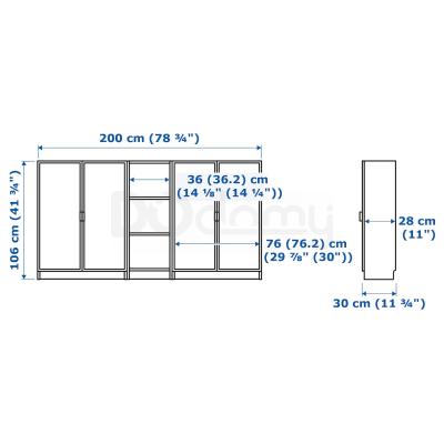 Шкаф BILLY / MORLIDEN 090.178.31 IKEA (ИКЕА БИЛЛИ / МОРЛИДЕН), фото 5