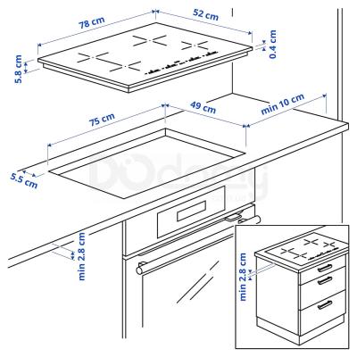 Индукционная плита UTNAMND 304.678.22 IKEA (ИКЕА UTNÄMND), фото 4