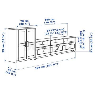 Комбинация под ТВ BRIMNES 192.782.10 IKEA (ИКЕА БРИМНЭС), фото 5