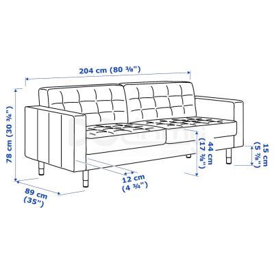 Диван шкіряний LANDSKRONA 590.316.98 IKEA (ИКЕА ЛАНДСКРУНА), фото 9