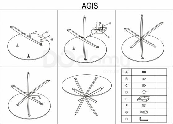 Стол Signal AGIS Хром 90, фото 2