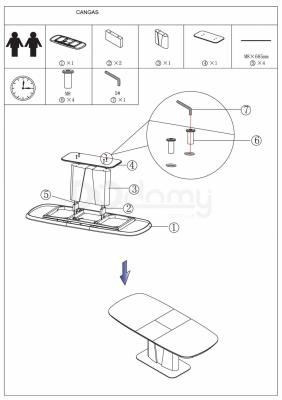 Стол Signal CANGAS белый 160(200)X90, фото 2