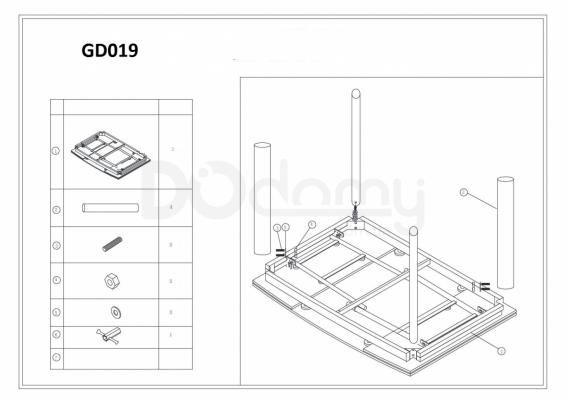 Стол Signal GD019 Белый 100(150)x70, фото 2