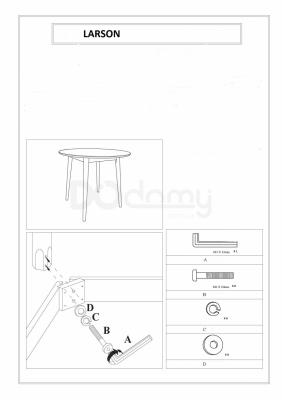 Стол Signal LARSON BIAŁY/DĄB BIELONY 90X90, фото 3