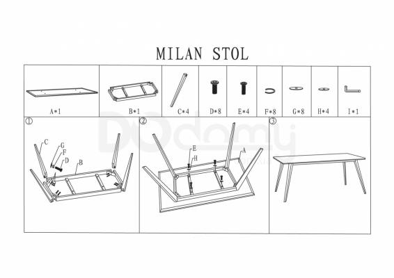 Стіл SIGNAL MILAN білий/дуб 160x90, фото 2