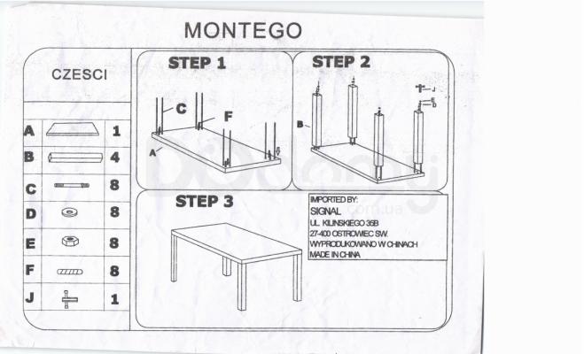 Стіл SIGNAL MONTEGO білий 80X60, фото 2