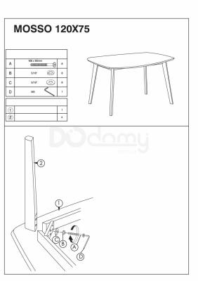 Стіл SIGNAL MOSSO I білий/дуб 120X75, фото 2