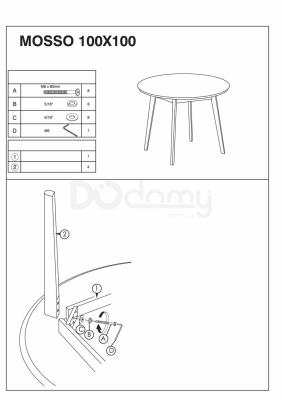 Стіл SIGNAL MOSSO II білий/дуб 100x100, фото 2