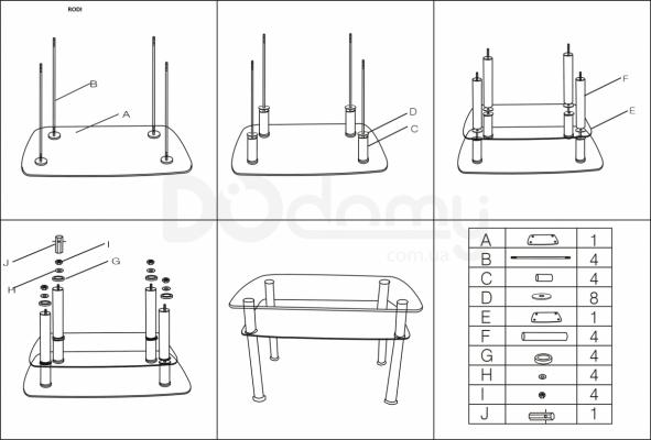 Стол Signal RODI Черный 120x80, фото 2