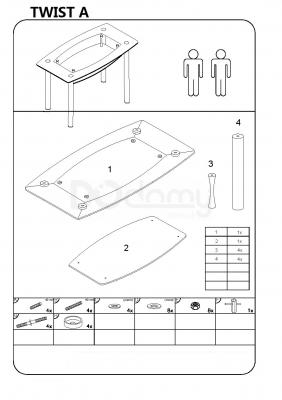 Стол Signal TWIST A червоний/чорний (S) 120x75, фото 2
