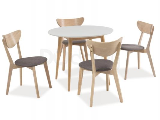 Стол Signal LARSON BIAŁY/DĄB BIELONY 90X90, фото 2