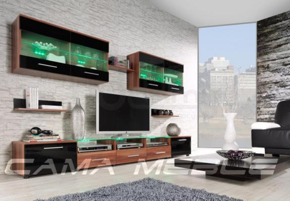 Стінка CAMA I чорний глянець і слива мат, фото 1