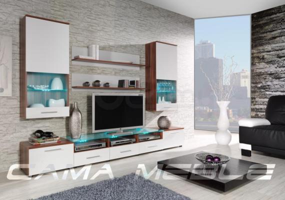 Стенка CAMA II Слива мат / Белый глянец, фото 1