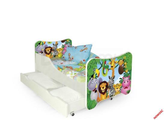 Кровать детская HALMAR с матрасом Happy Jungle Разноцветная, фото 2