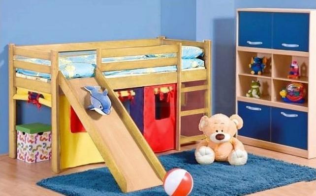 Кровать двухъярусная HALMAR c горкой Neo Plus Сосна, фото 1