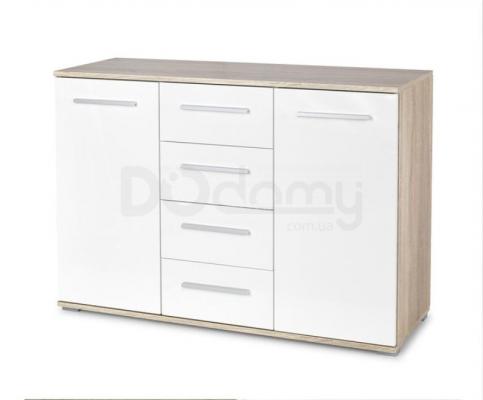 Комод HALMAR Lima KM-4 білий, дуб сонома, фото 1