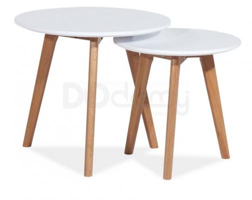 Журнальний столик SIGNAL MILAN S2 білий/дуб, фото 1