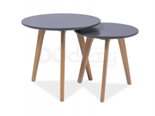 Журнальний столик SIGNAL MILAN S2 СІРИЙ/дуб, фото 1