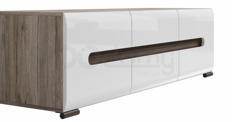 Тумба BRW під ТВ AZTECA RTV2D2S/4/15 дуб сан Ремо, білий блиск, фото 2