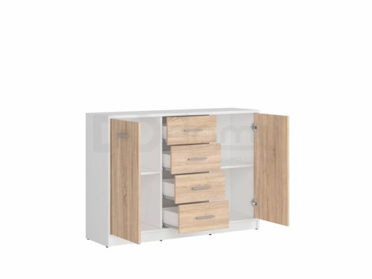 Комод BRW NEPO KOM2D4S білий/дуб сонома, фото 2