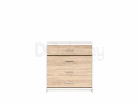 Комод BRW NEPO KOM4S білий/дуб сонома, фото 1
