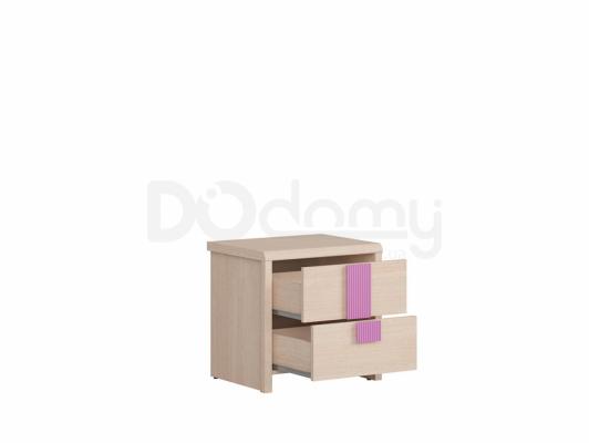 Приліжкова тумба BRW CAPS KOM2S Світлий дуб belluno / Рожевий, фото 2