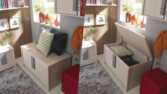 Сундук BRW CAPS KUF Світлий дуб belluno / Сірий, фото 2