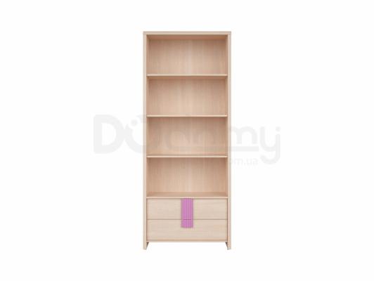 Книжкова шафа BRW CAPS REG2S_80 Світлий дуб belluno / Рожевий, фото 1